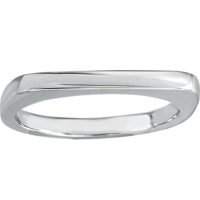 14k White Gold Stackable Ring, Size 7
