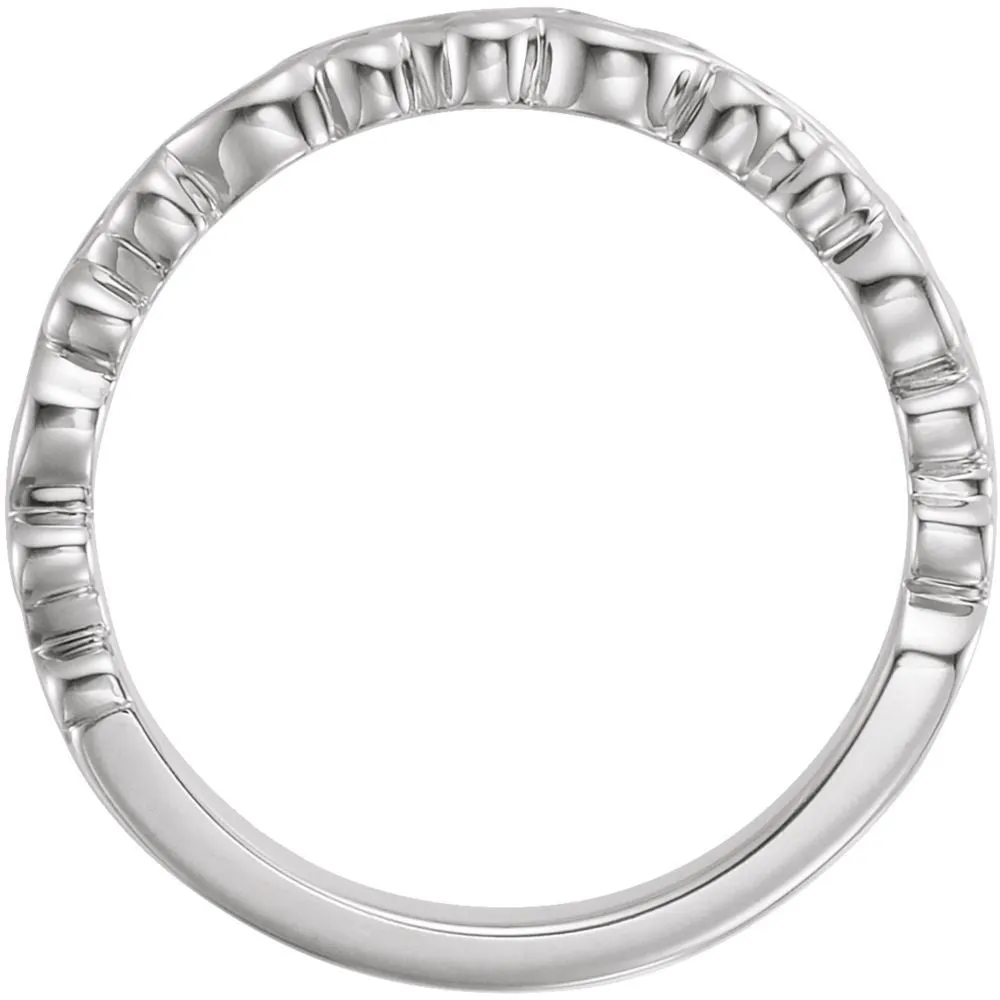 14k White Gold Stackable Ring, Size 7
