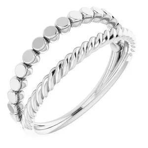 14K White Stackable Negative Space Ring