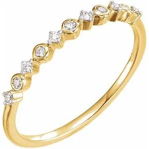 14K Yellow 1/10 CTW Diamond Ring Size 7
