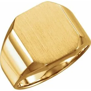 14K Yellow 16x14 mm Octagon Signet Ring