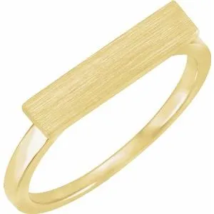 14K Yellow 16x4 mm Rectangle Signet Ring