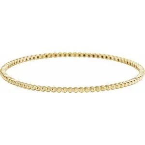 14K Yellow Beaded Bangle Bracelet