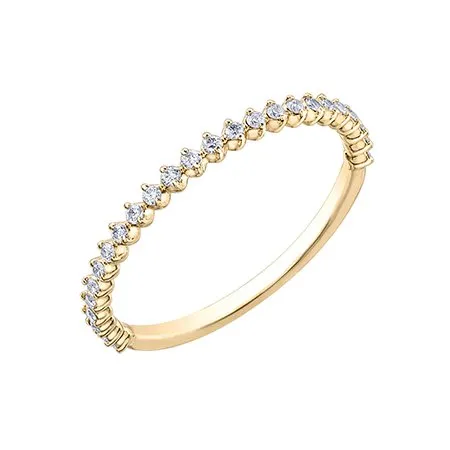 14K Yellow Gold (0.25ct) Diamond Stackable Wedding Band
