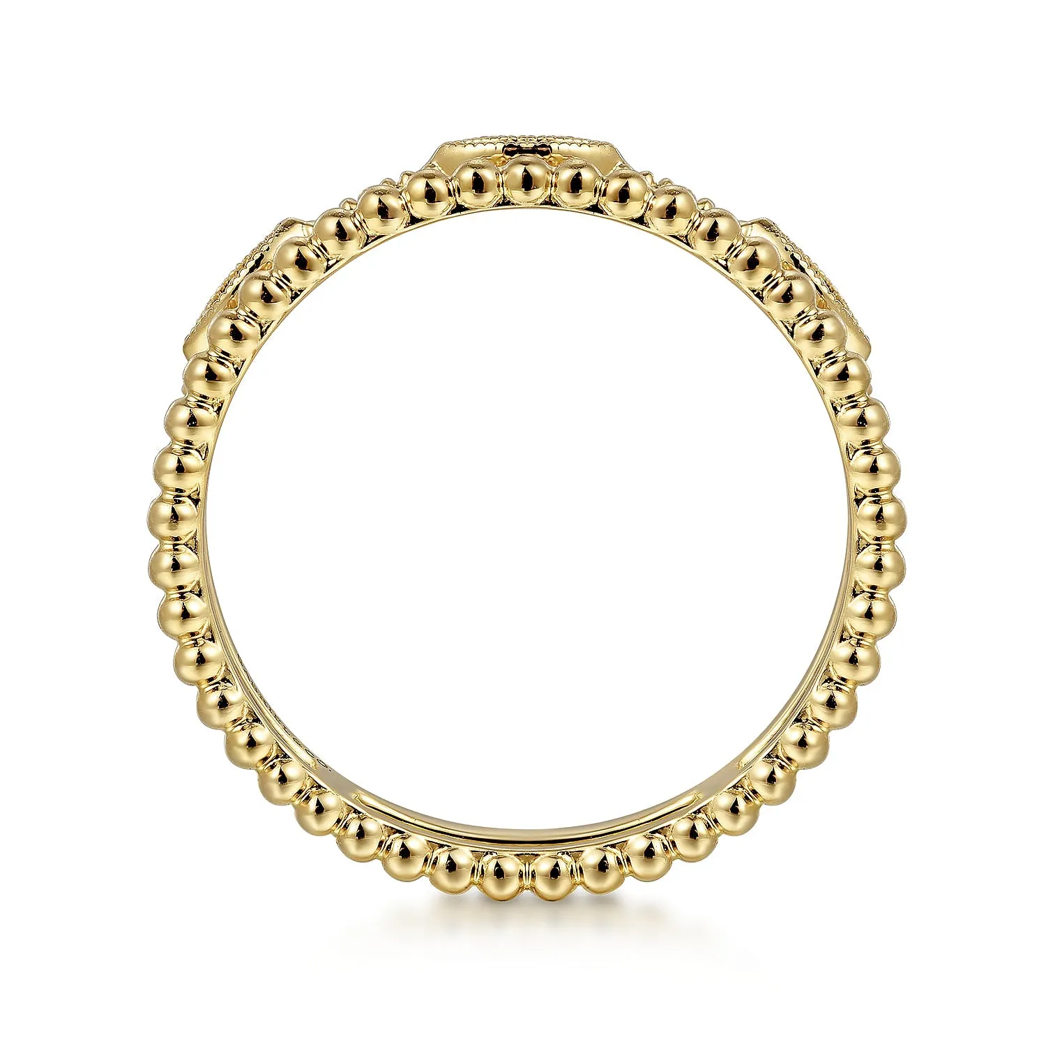 14K Yellow Gold .03cttw Diamond Bujukan Marquise Shape Easy Stackable Ring