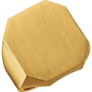 14k Yellow Gold 22x20mm Octagon Men's Signet Ring, Size 10.2