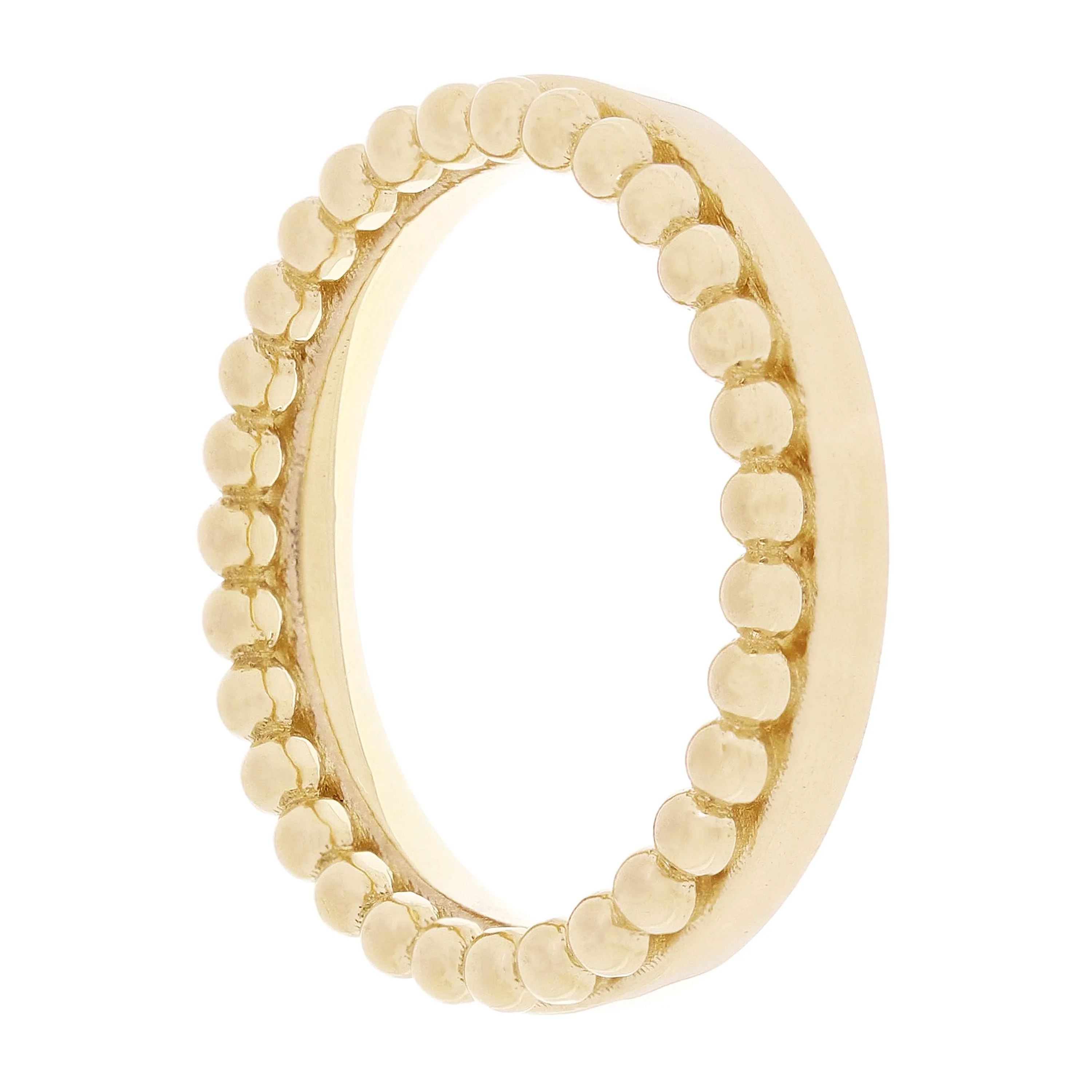 14k Yellow Gold Beaded Plain Stackable Band Ring Size 8 - 4.1mm 5.5 grams