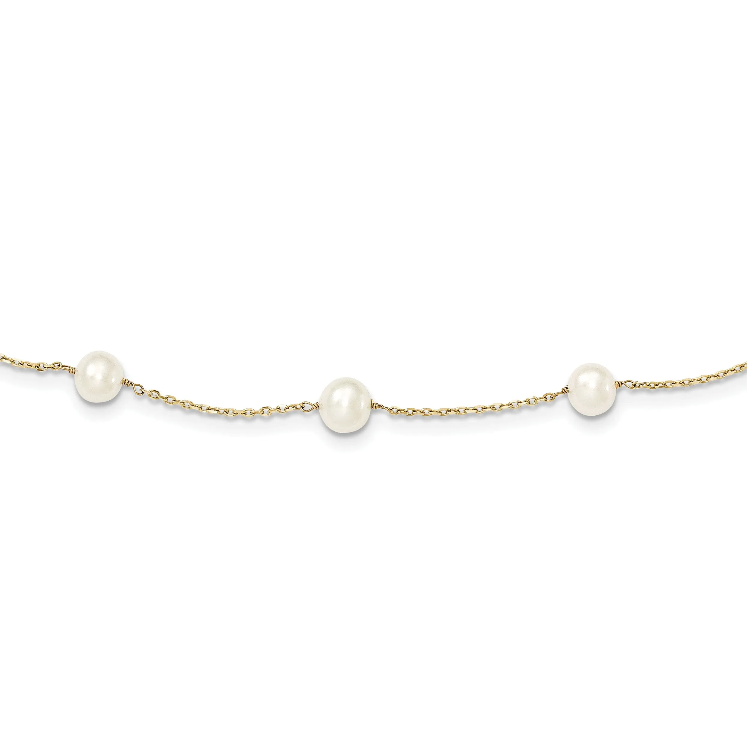 14k Yellow Gold Cultured Pearl Necklace