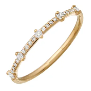 14K Yellow Gold Diamond Stackable Ring