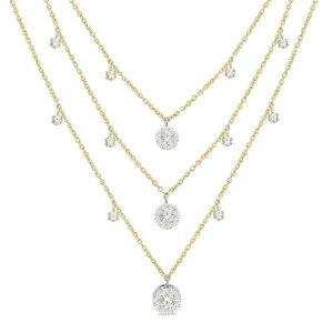 14K Yellow Gold 'Lovebright' Natural Diamonds Layered Necklace