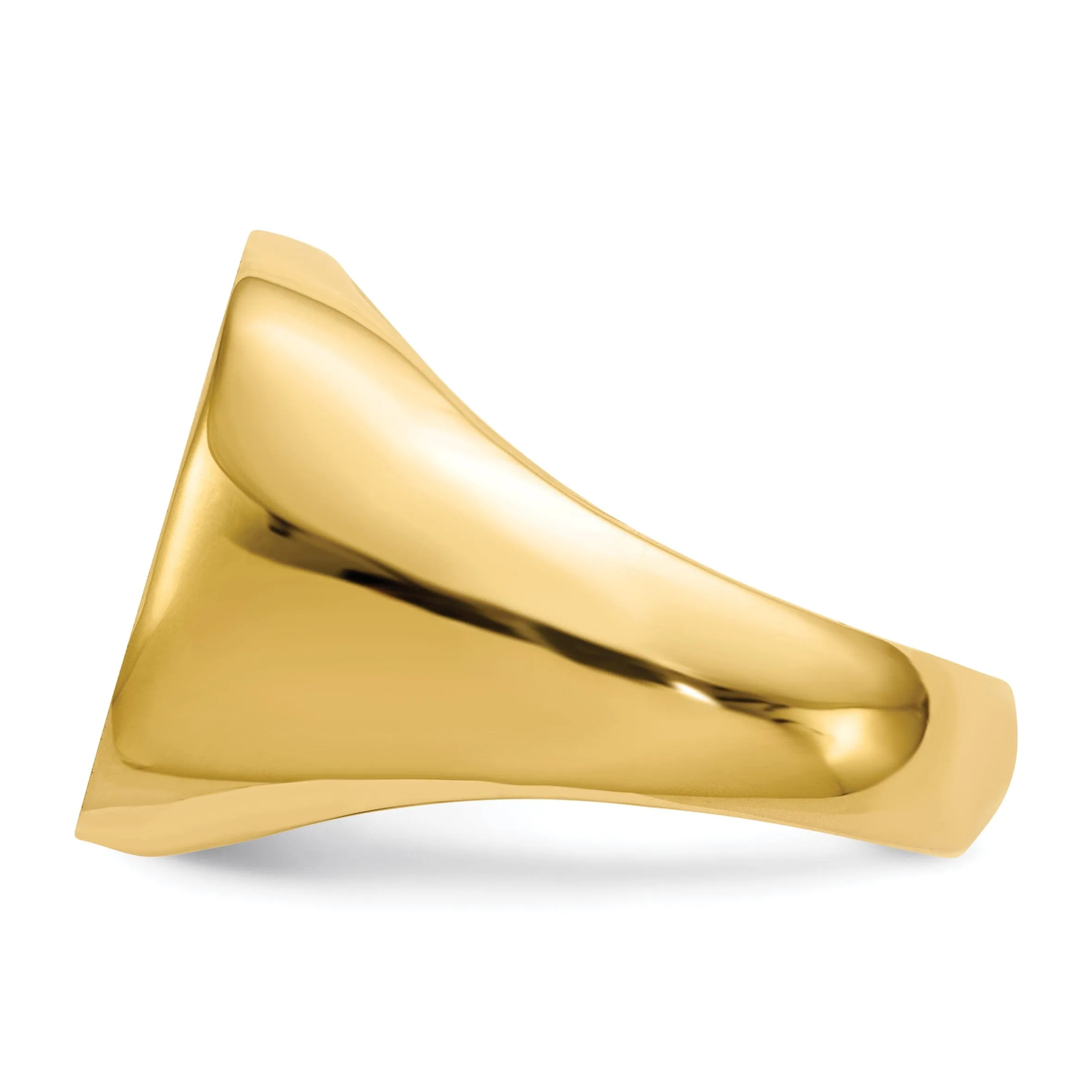 14k Yellow Gold Men's Open Back Signet Ring