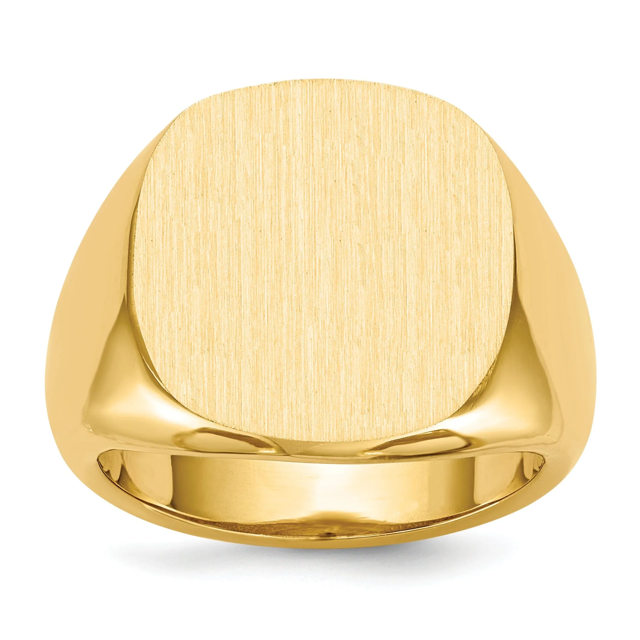 14k Yellow Gold Men's Open Back Signet Ring