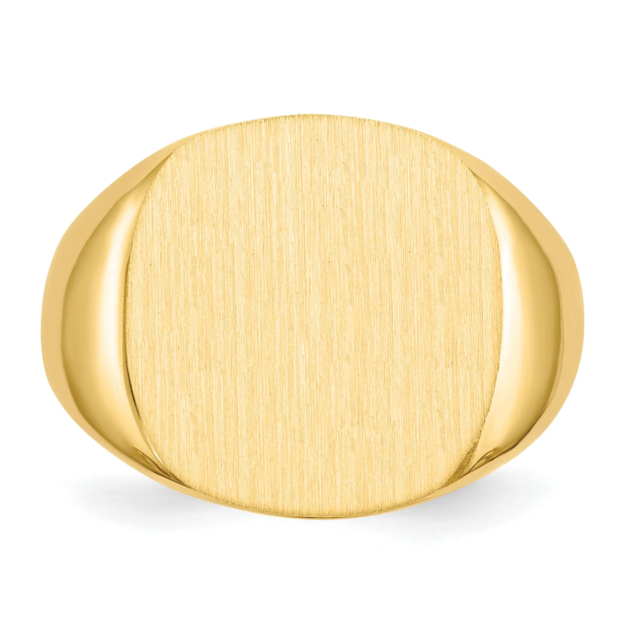 14k Yellow Gold Men's Open Back Signet Ring