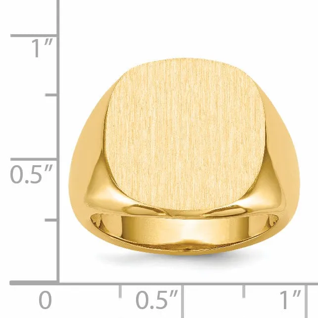 14k Yellow Gold Men's Open Back Signet Ring