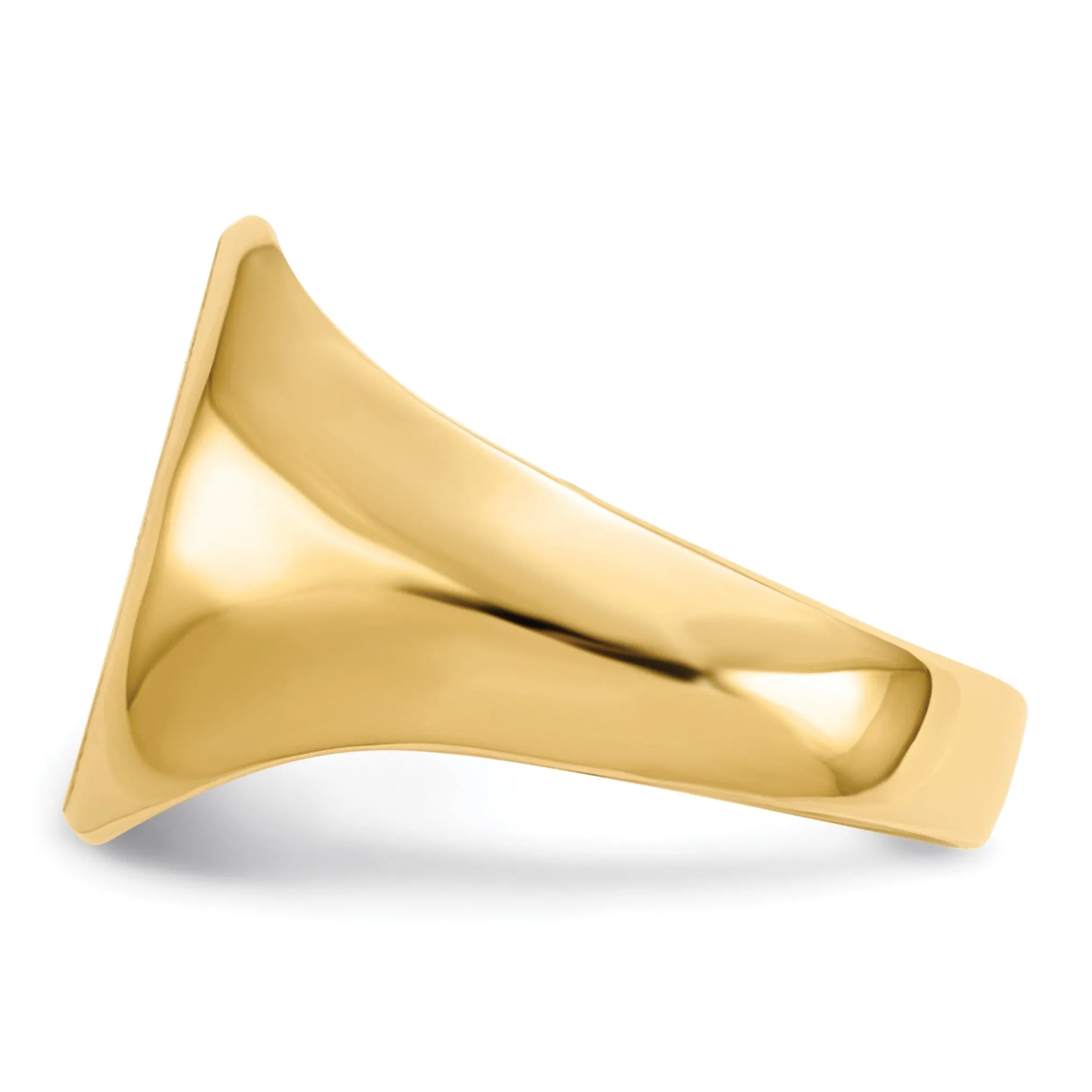14k Yellow Gold Men's Solid Back Signet Ring