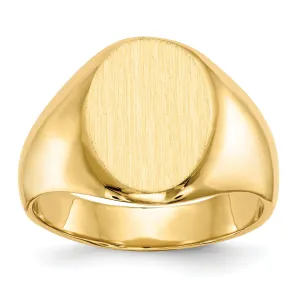 14k Yellow Gold Men's Solid Back Signet Ring