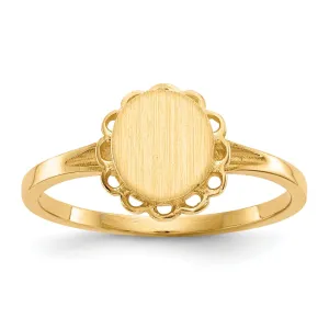 14k Yellow Gold Open Back Signet Ring