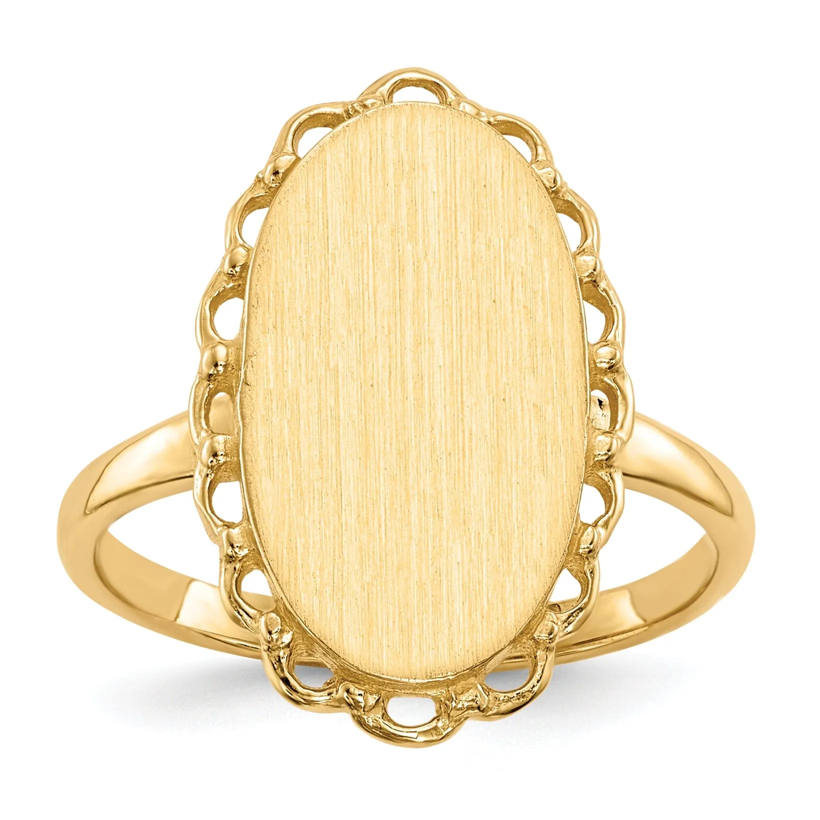 14k Yellow Gold Open Back Signet Ring