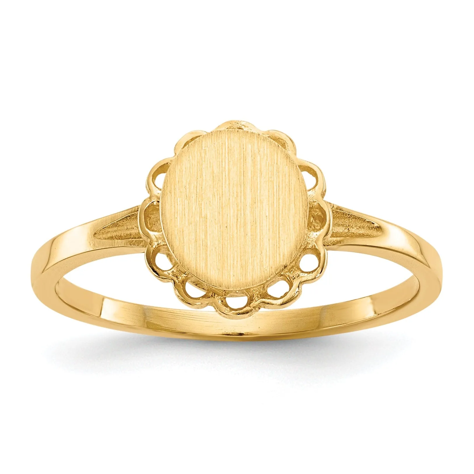 14k Yellow Gold Open Back Signet Ring