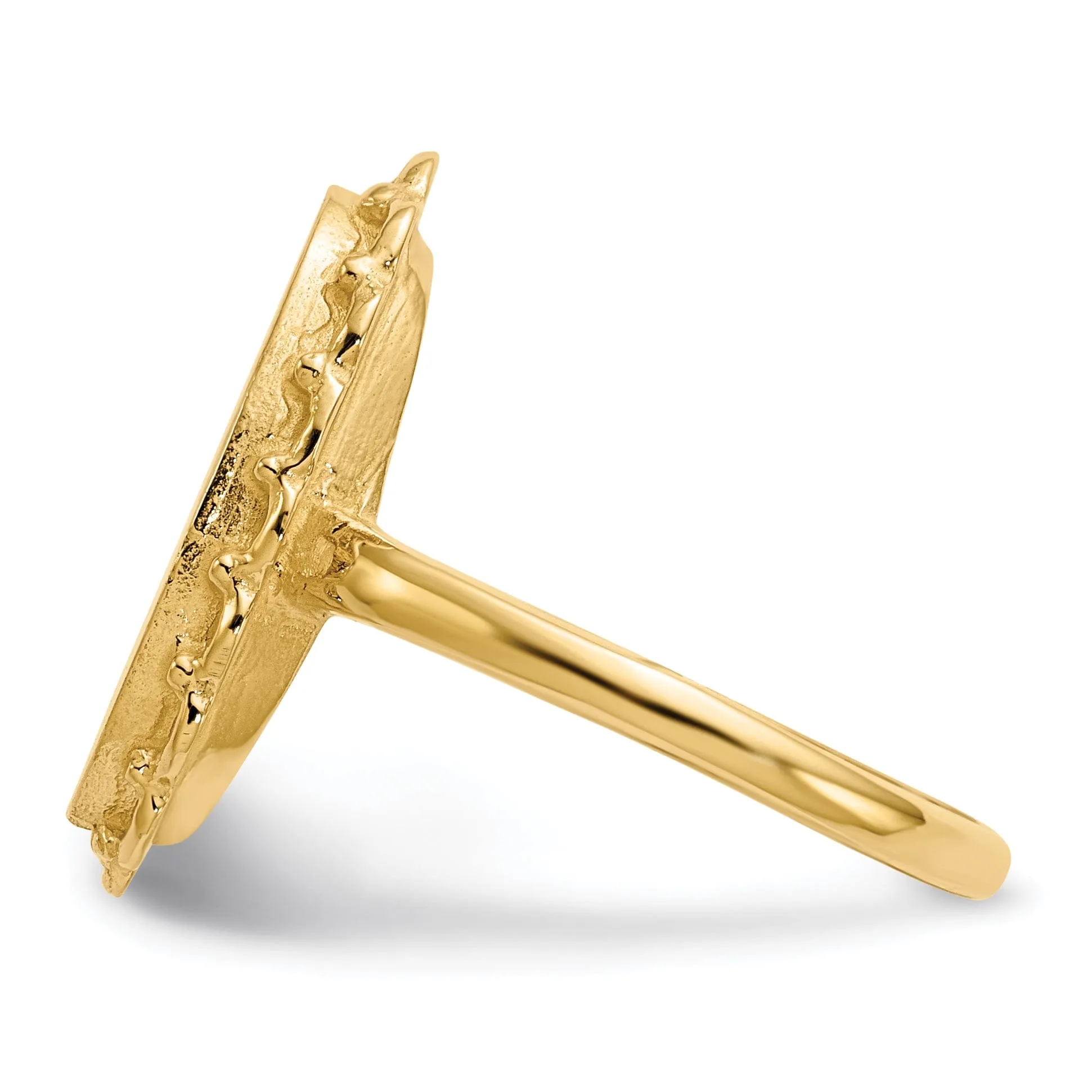 14k Yellow Gold Open Back Signet Ring