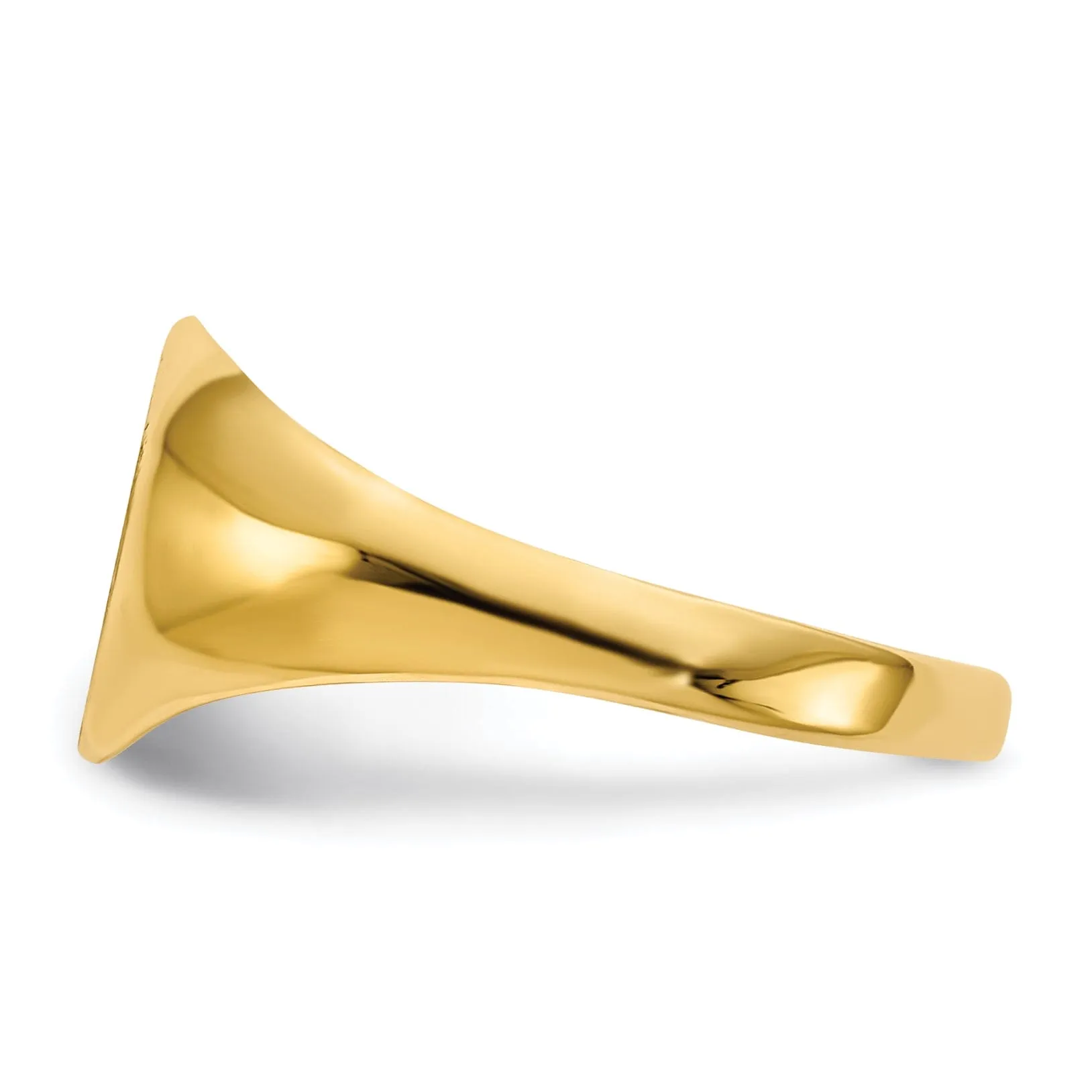 14k Yellow Gold Open Back Signet Ring