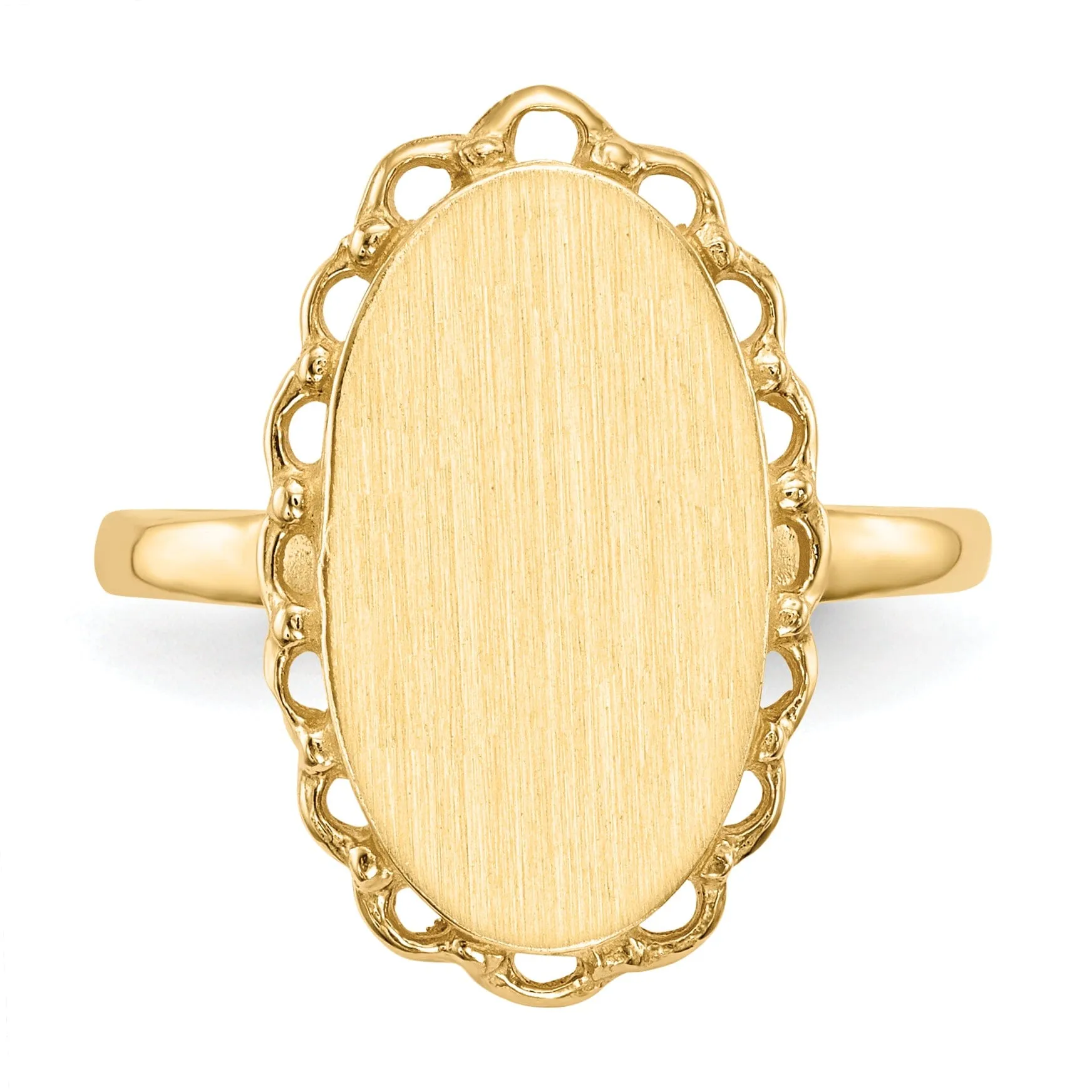 14k Yellow Gold Open Back Signet Ring