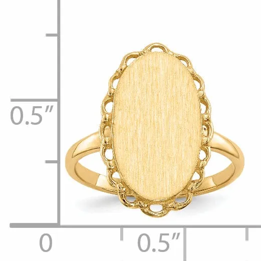 14k Yellow Gold Open Back Signet Ring