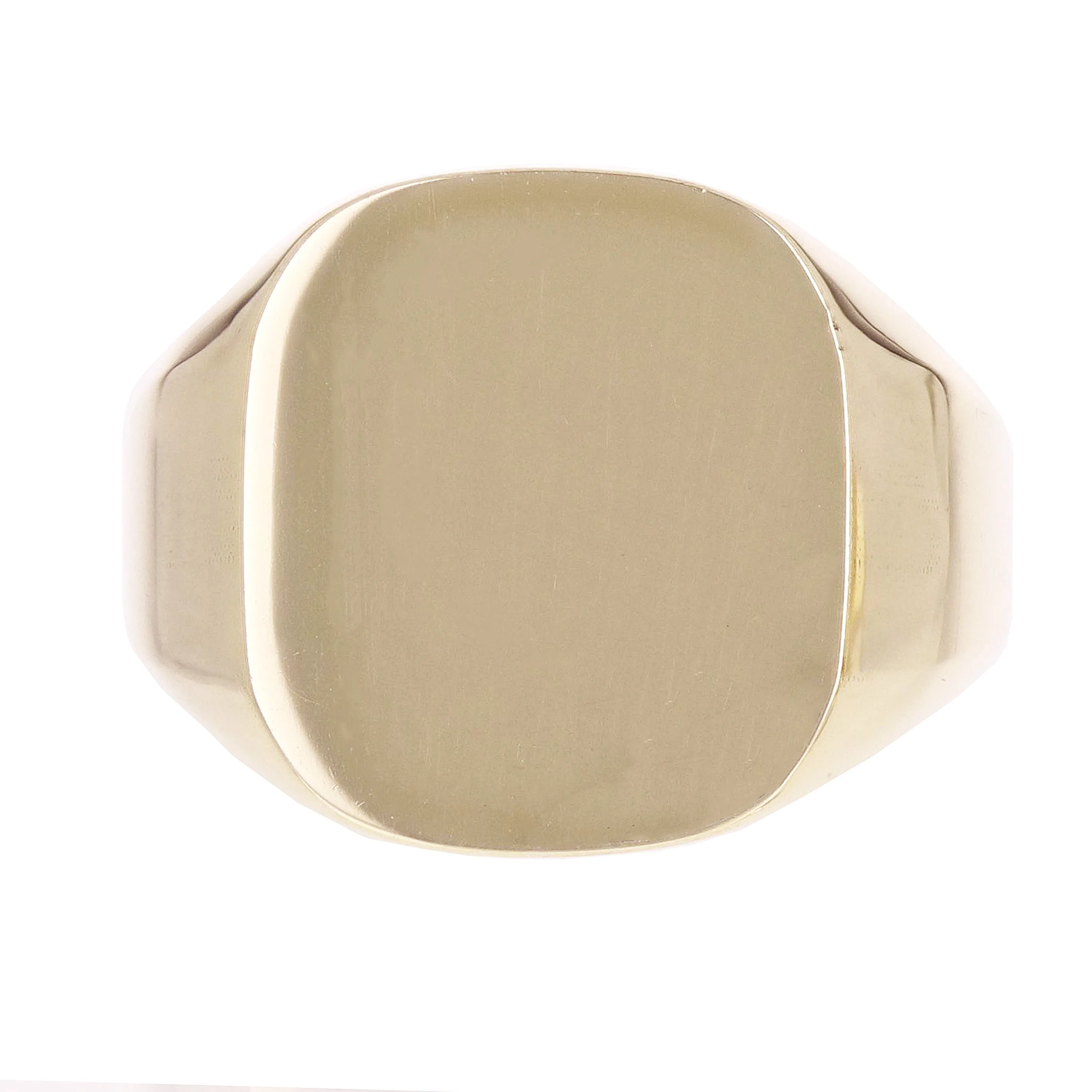 14k Yellow Gold Rectangle Signet Ring Band High Polish 16.5mm Size 8 15 mm 10.3g