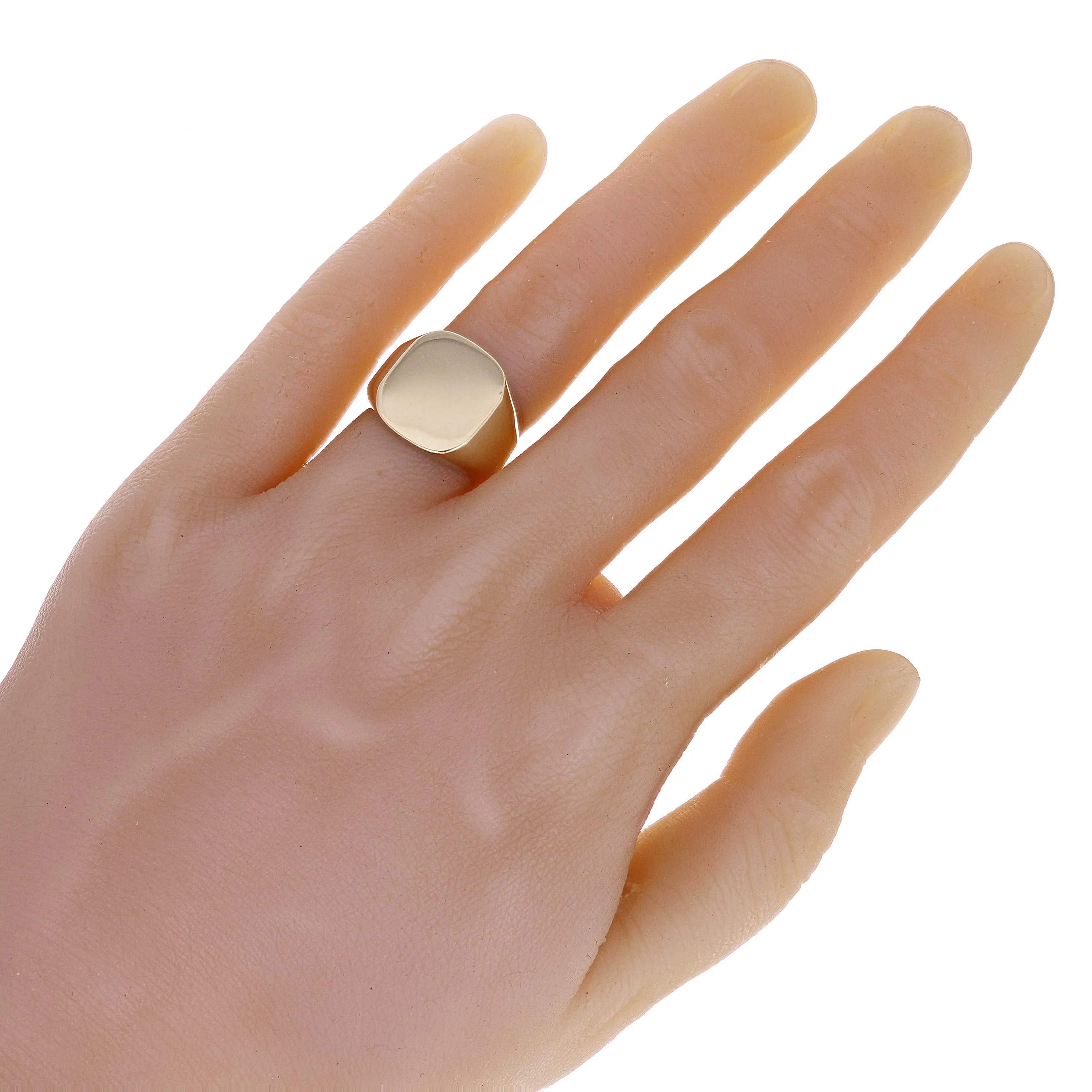 14k Yellow Gold Rectangle Signet Ring Band High Polish 16.5mm Size 8 15 mm 10.3g