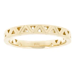 14k Yellow Gold Rotating Triangle Cutout Stackable Ring 2.7 grams Size 6.5