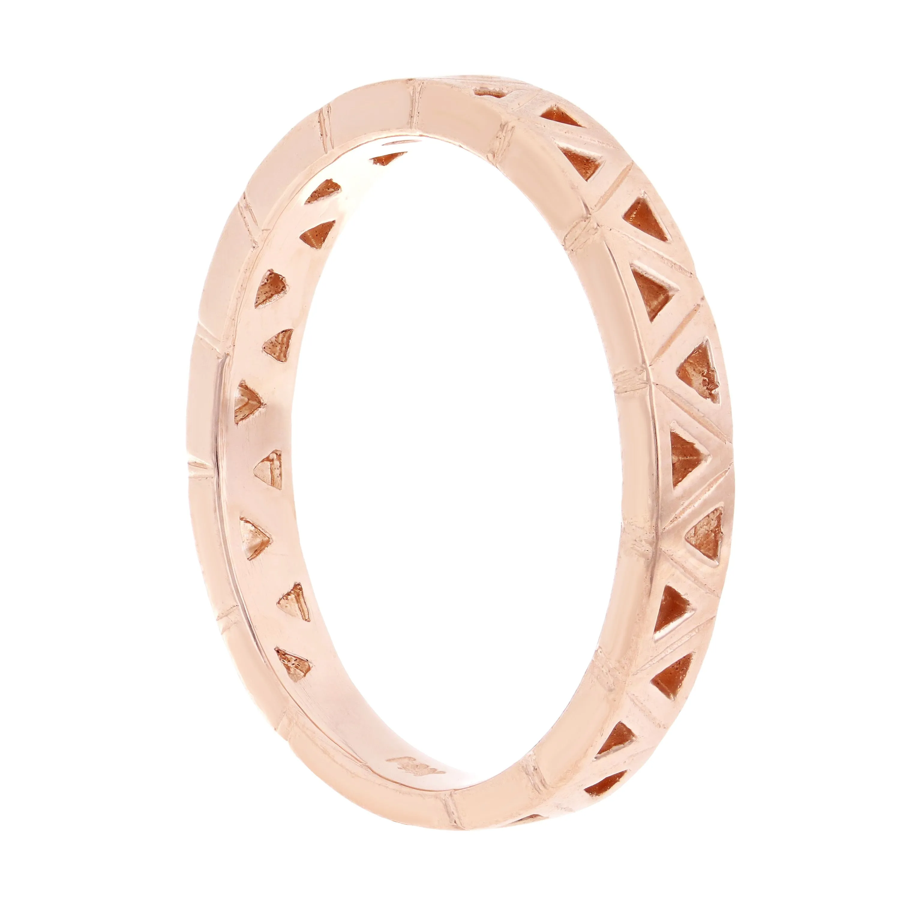 14k Yellow Gold Rotating Triangle Cutout Stackable Ring 2.7 grams Size 6.5