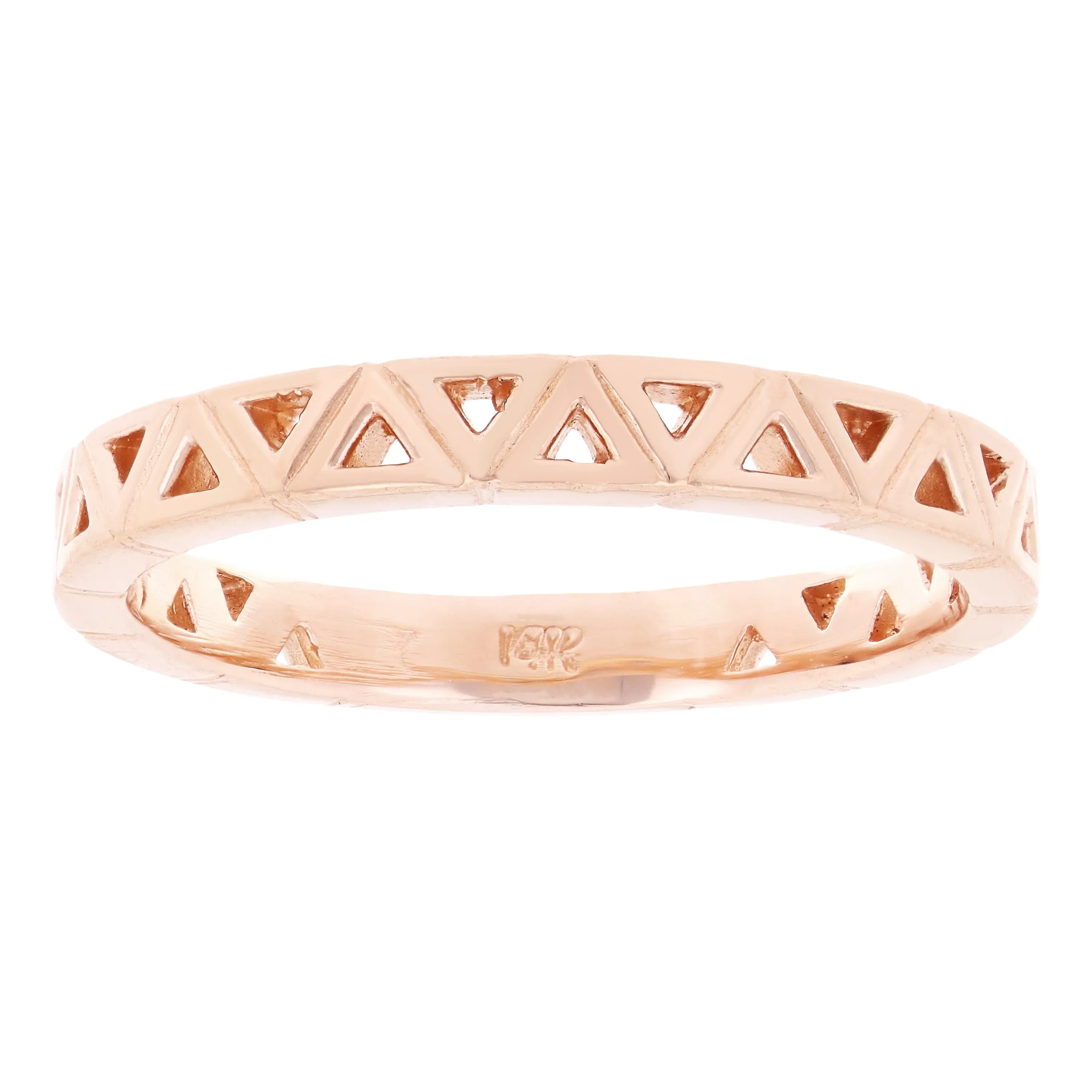 14k Yellow Gold Rotating Triangle Cutout Stackable Ring 2.7 grams Size 6.5