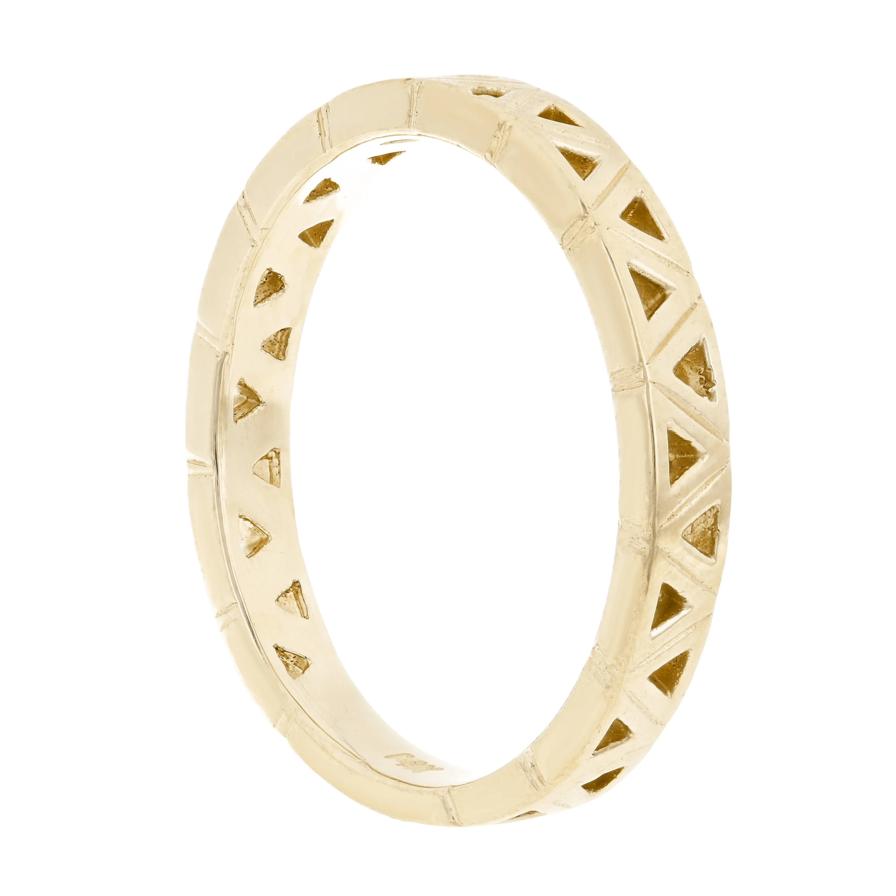 14k Yellow Gold Rotating Triangle Cutout Stackable Ring 2.7 grams Size 6.5
