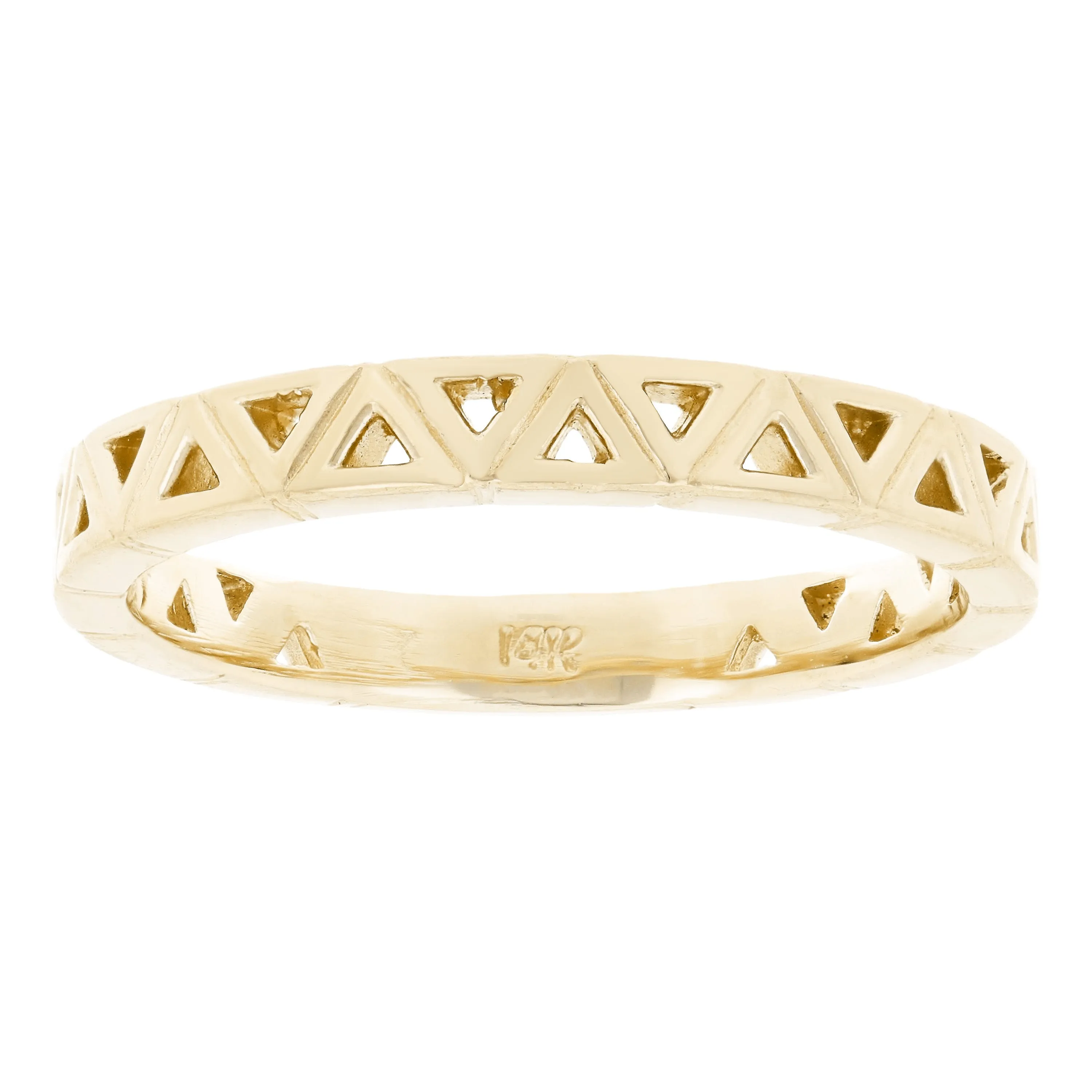 14k Yellow Gold Rotating Triangle Cutout Stackable Ring 2.7 grams Size 6.5