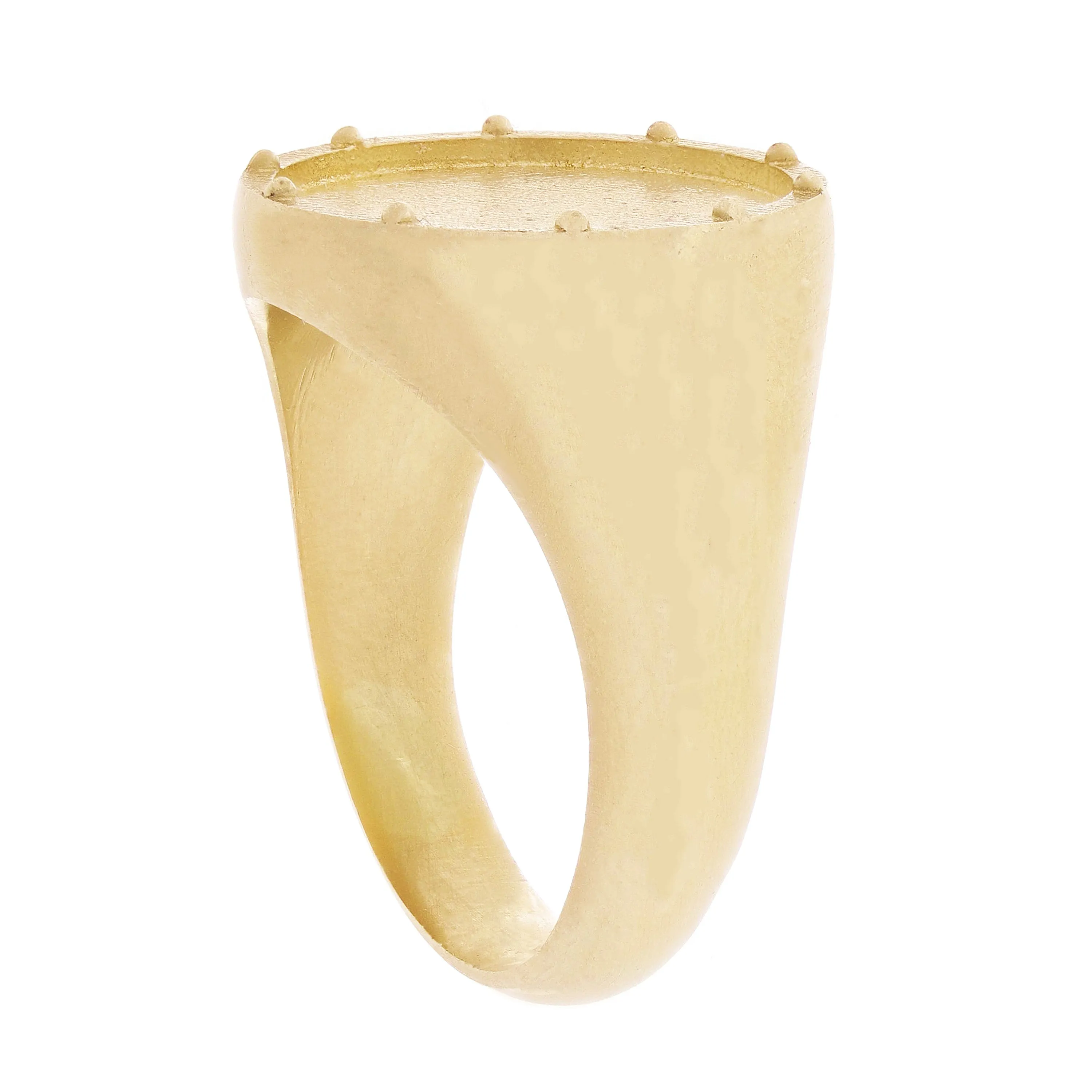 14k Yellow Gold Round Signet Ring Size 8 - 15.9mm 13.2 grams