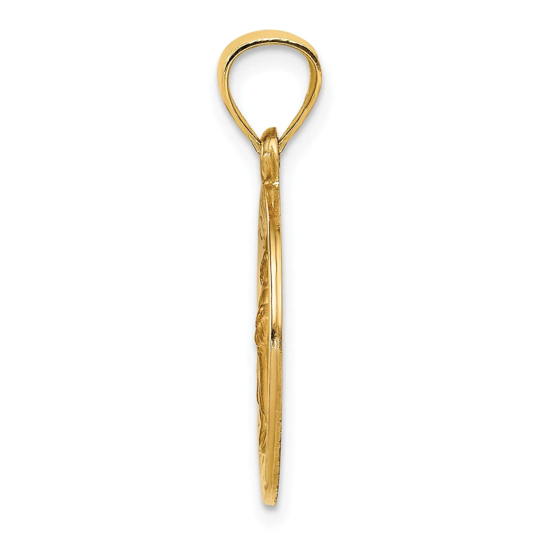 14k Yellow Gold Saint Raphael Medal Pendant
