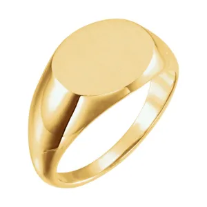 14k Yellow Gold Signet Ring, Size 11