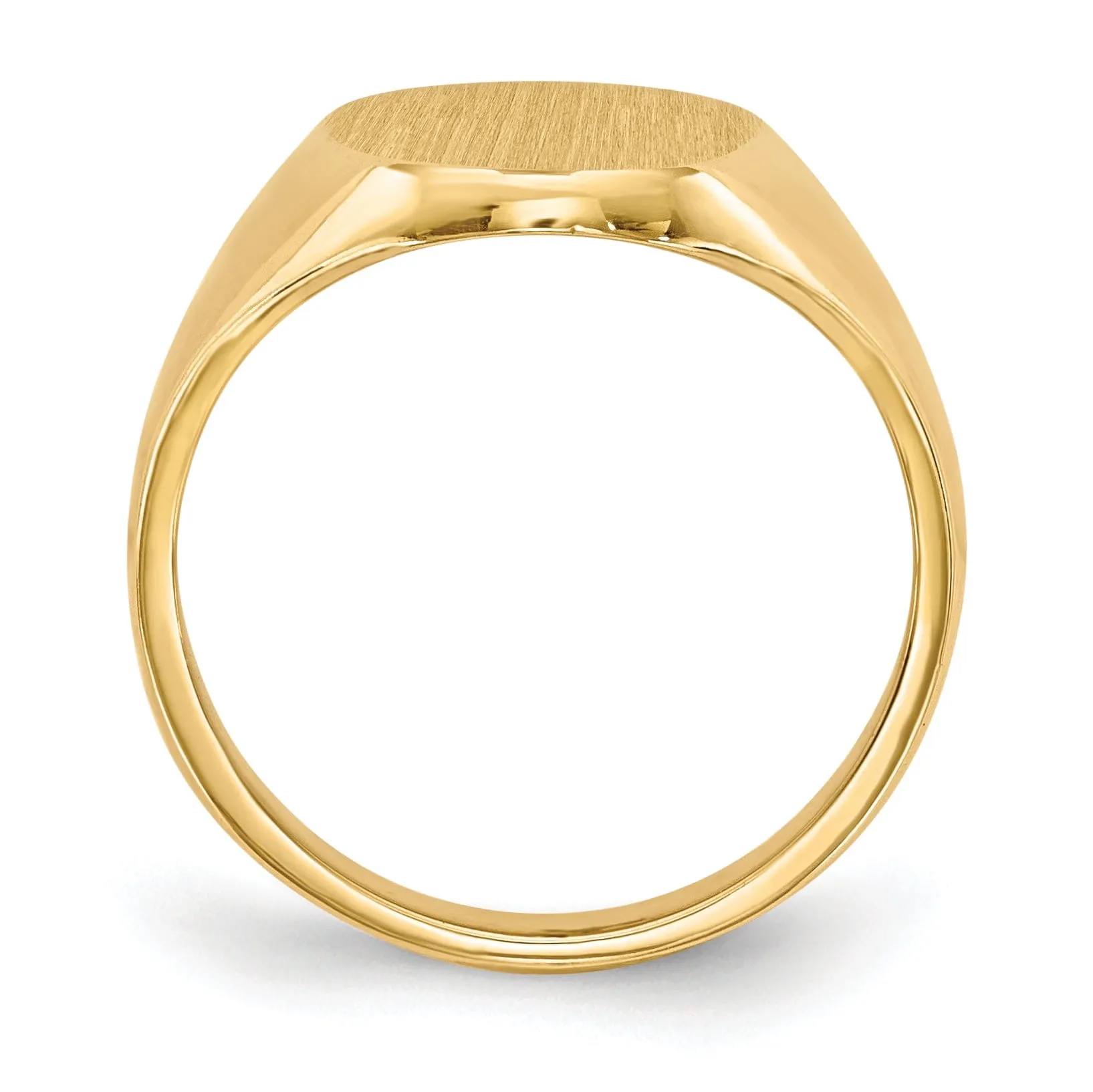 14k Yellow Gold Solid Back Signet Ring