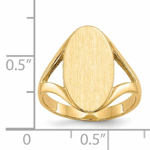 14k Yellow Gold Solid Back Signet Ring