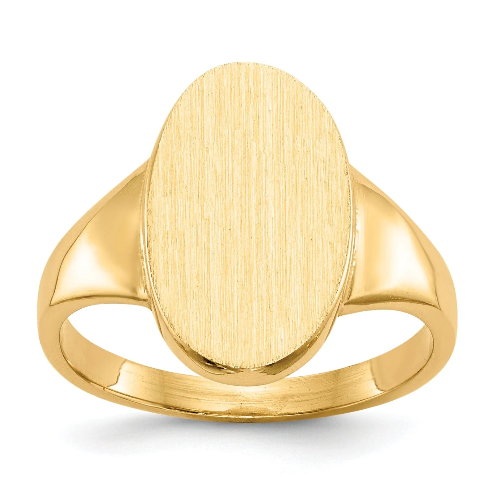 14k Yellow Gold Solid Back Signet Ring
