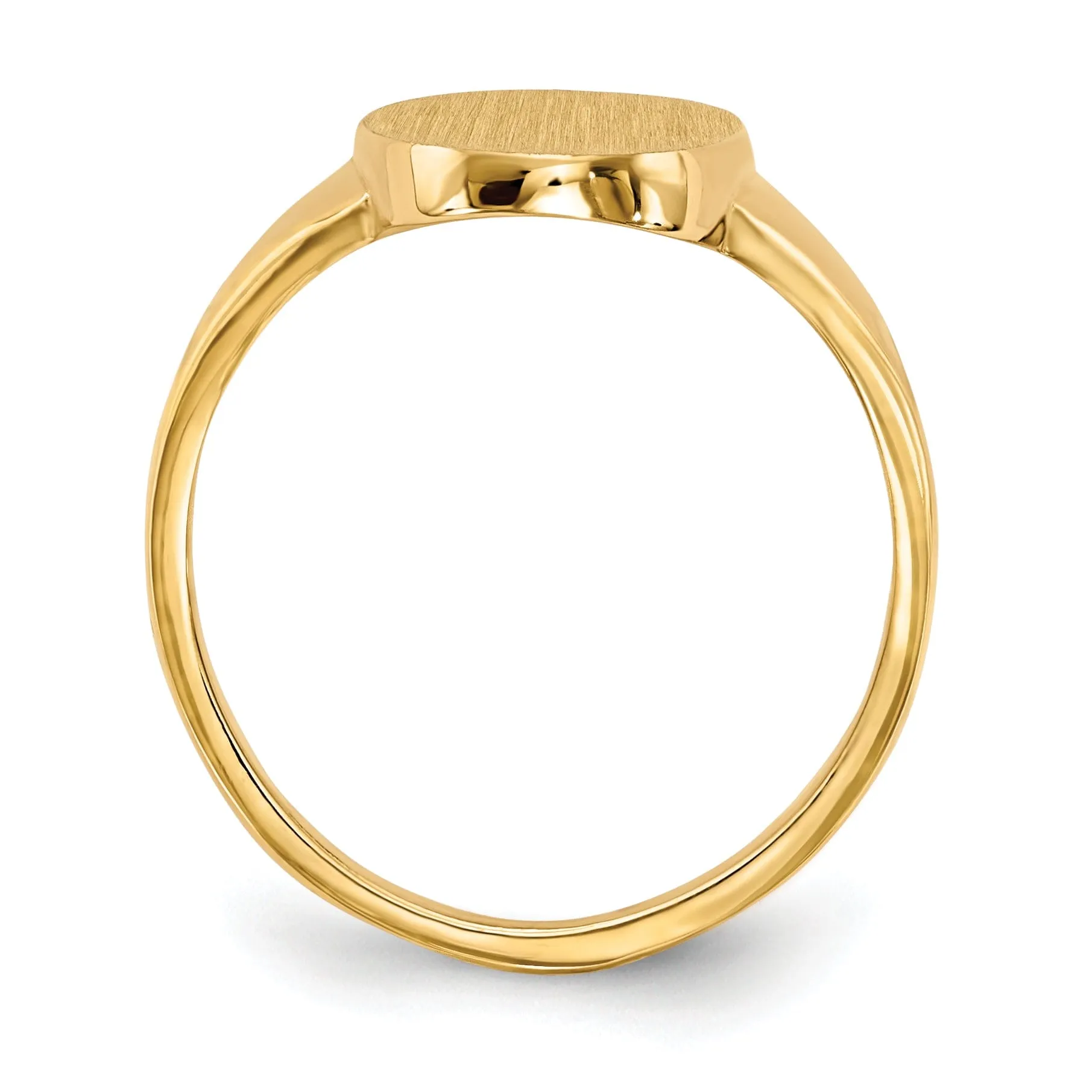 14k Yellow Gold Solid Back Signet Ring