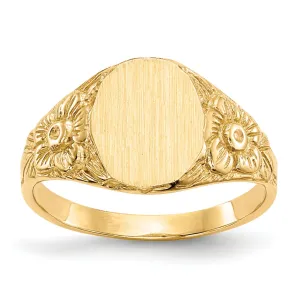 14k Yellow Gold Solid Back Signet Ring