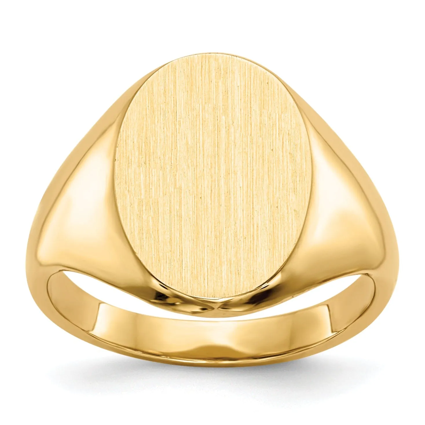 14k Yellow Gold Solid Back Signet Ring