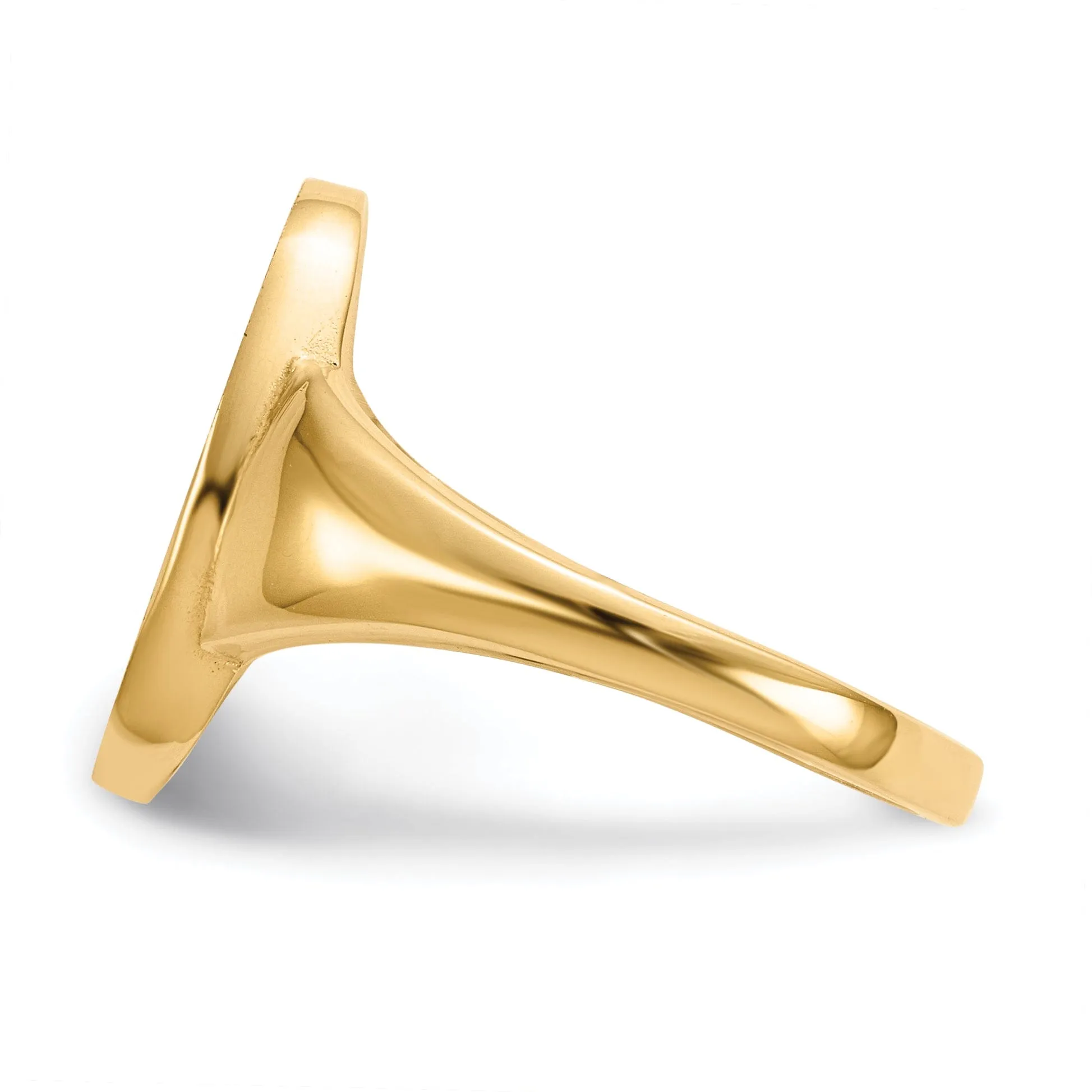 14k Yellow Gold Solid Back Signet Ring
