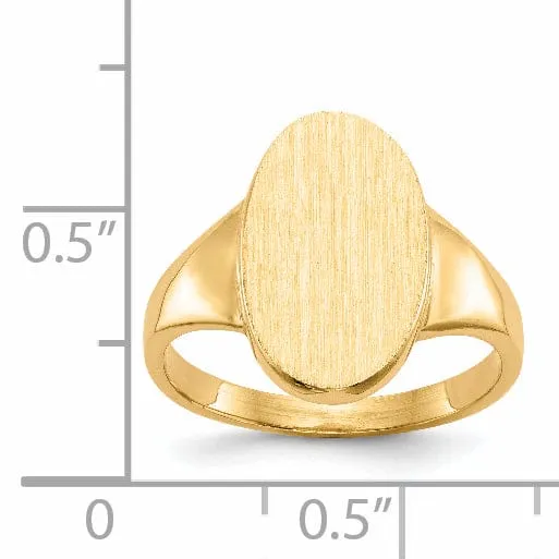 14k Yellow Gold Solid Back Signet Ring