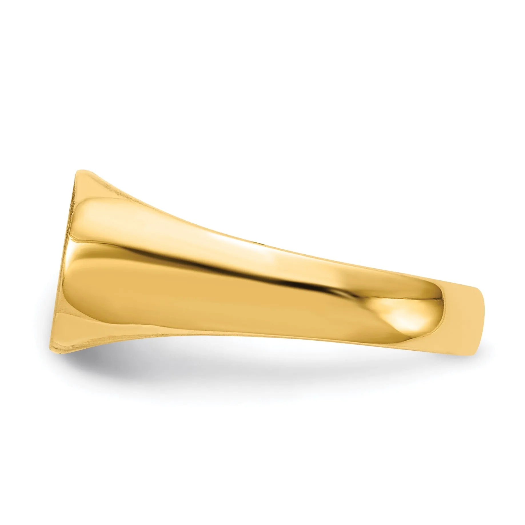 14k Yellow Gold Solid Back Signet Ring