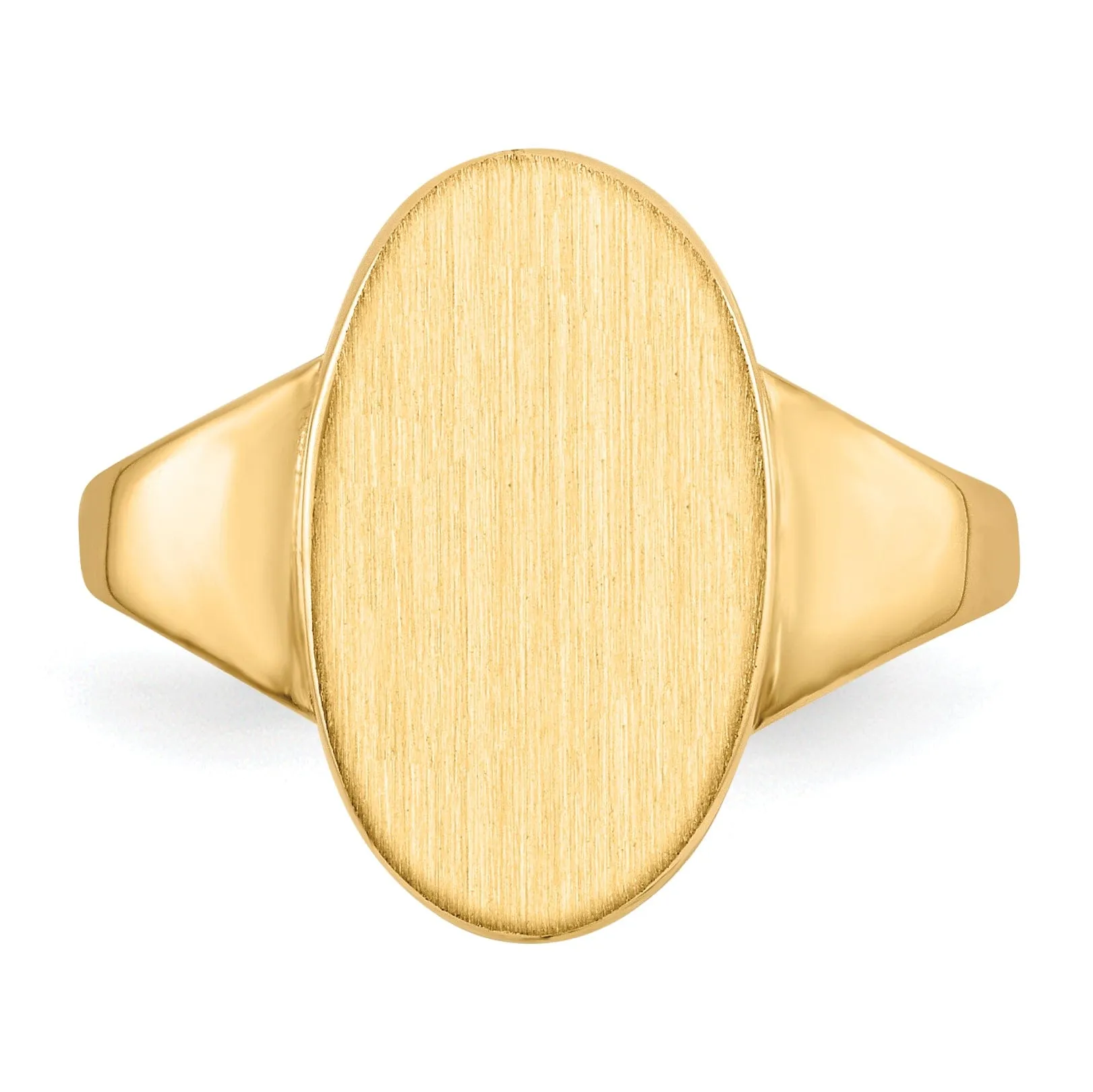 14k Yellow Gold Solid Back Signet Ring