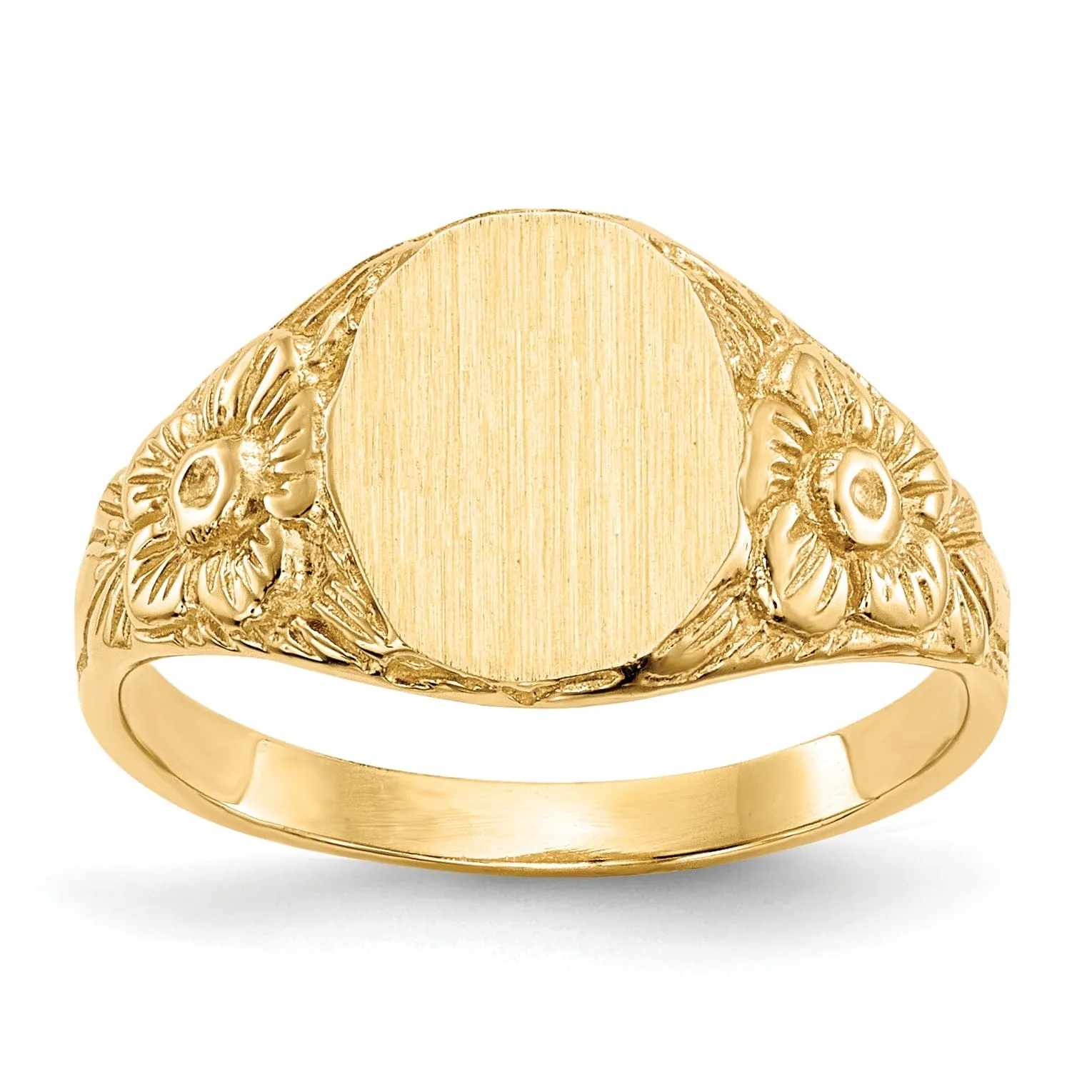 14k Yellow Gold Solid Back Signet Ring