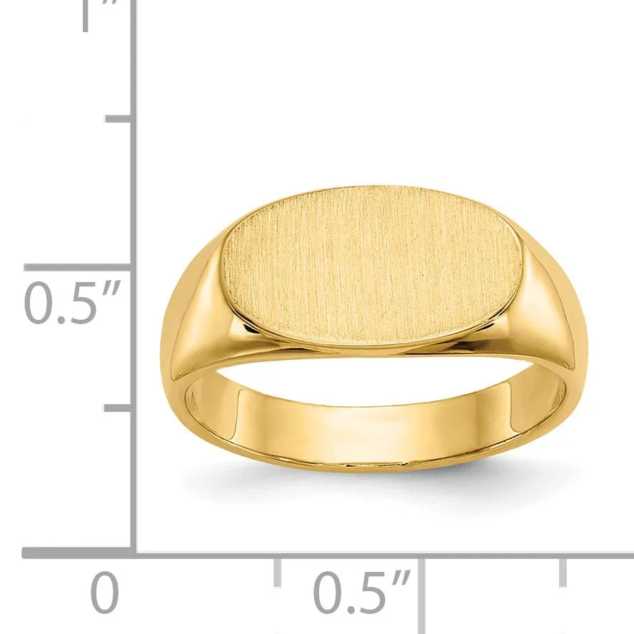 14k Yellow Gold Solid Back Signet Ring