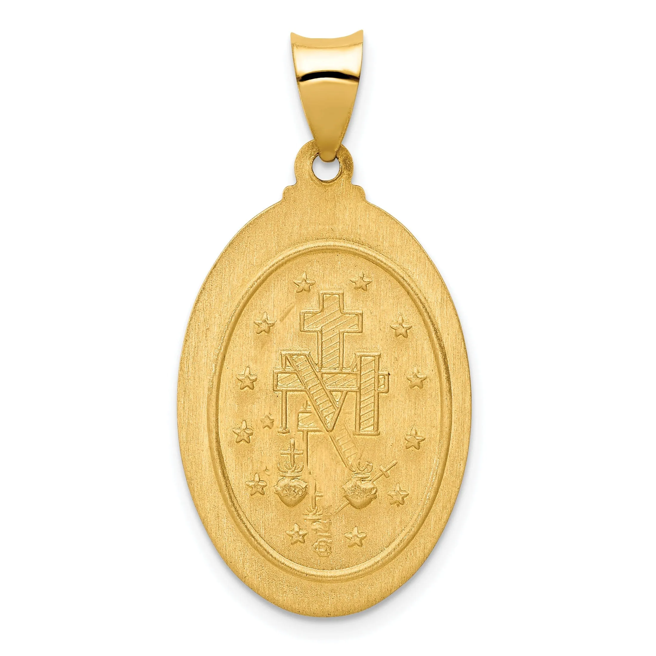 14k Yellow Gold Spanish Miraculous Medal Charm